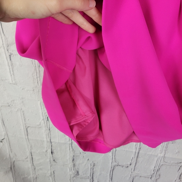 Amanda Uprichard barbie hot pink Gimlet ruffle sleeve cut out back mini dress - Picture 9 of 13